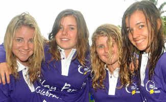 Life walkers: Gemma Keers, Alana Griffiths, Jodie Cooper and Molly Jensen during the sodden Bellingen Relay for Life. Life walkers: Gemma Keers, Alana Griffiths, Jodie Cooper and Molly Jensen during the sodden Bellingen Relay for Life.